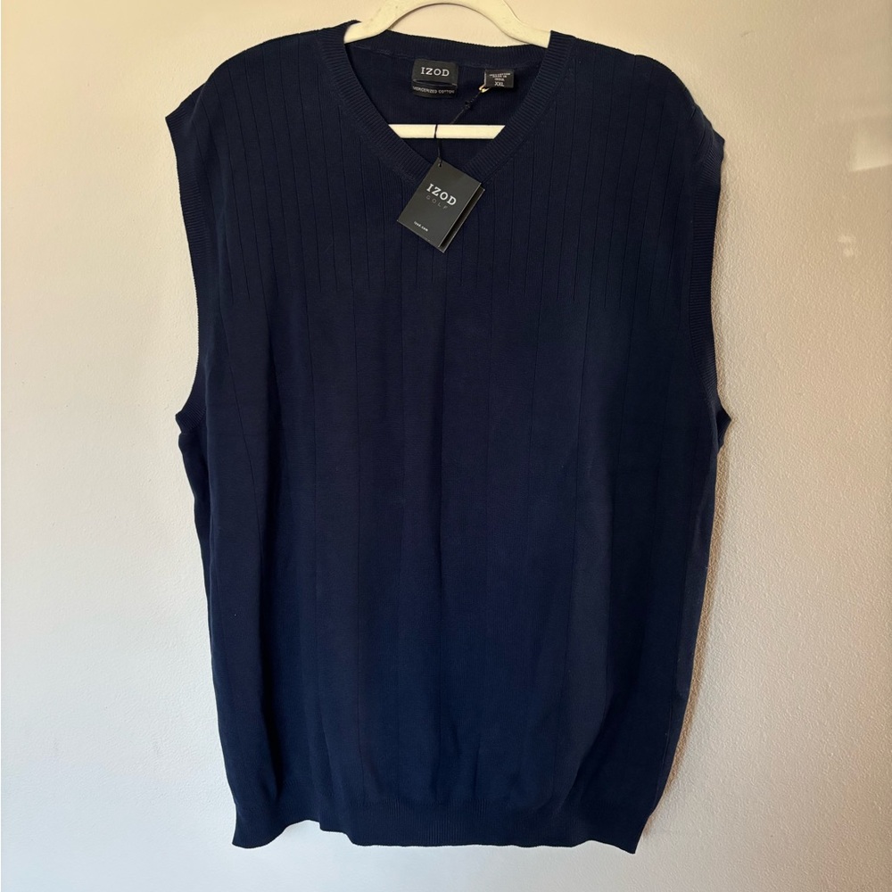 Izod Men's Dark Blue V-Neck Sweater Vest